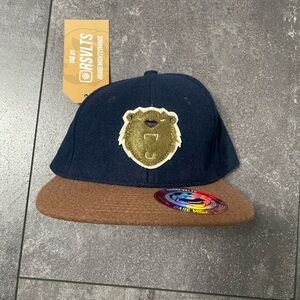 RSVLTS Navy and Brown Cap with Bear Emblem